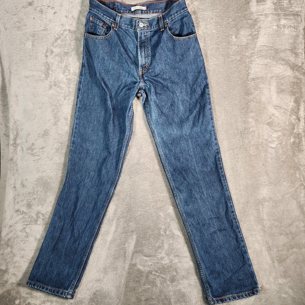 Levi's 550 Relaxed Tapered Blue Denim Jeans Women's Size 14 30X33 Medium Wash - Picture 1 of 12